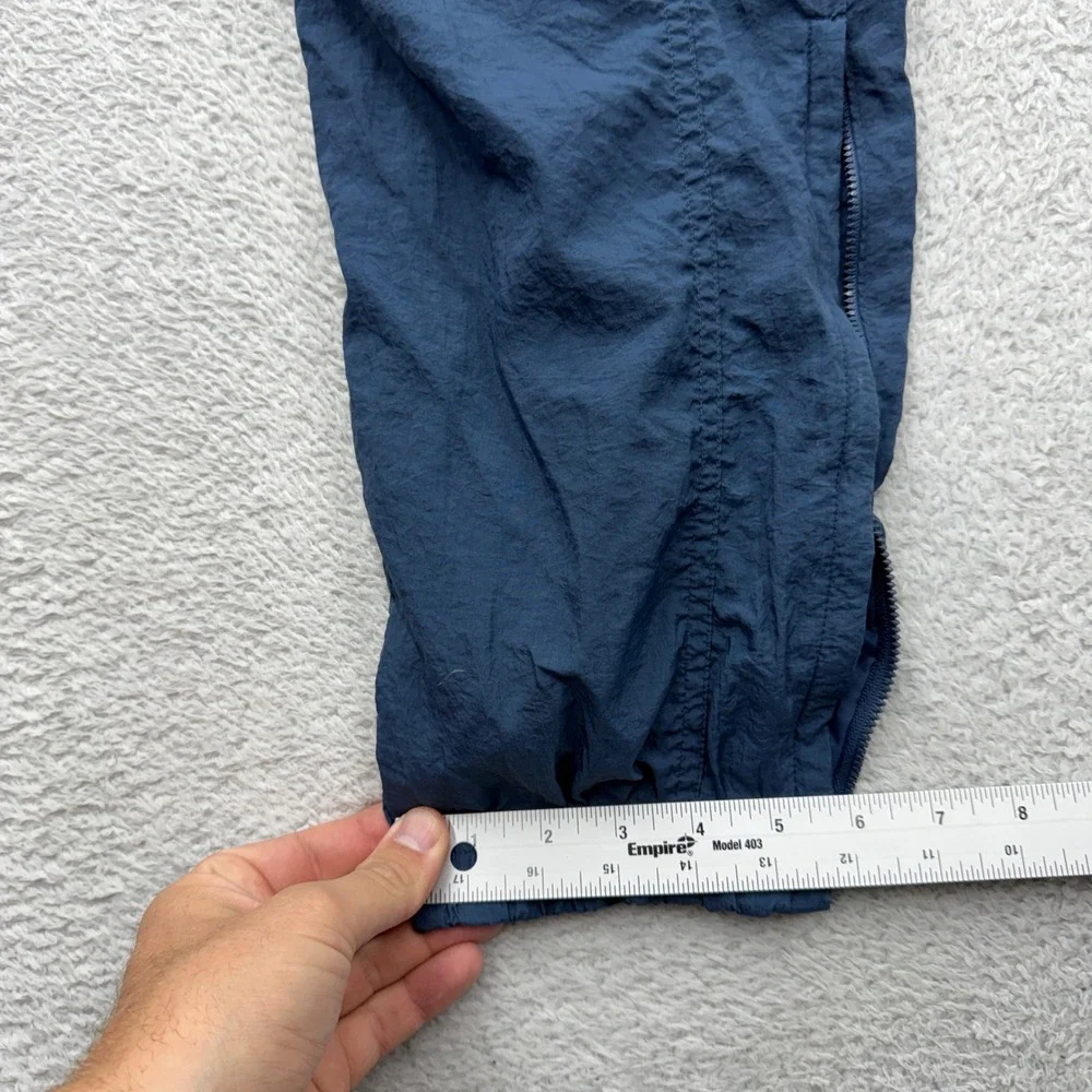 Vintage Nike Windbreaker Track Pants Mens MT Blue Nylon Jersey Lined Zip 90s